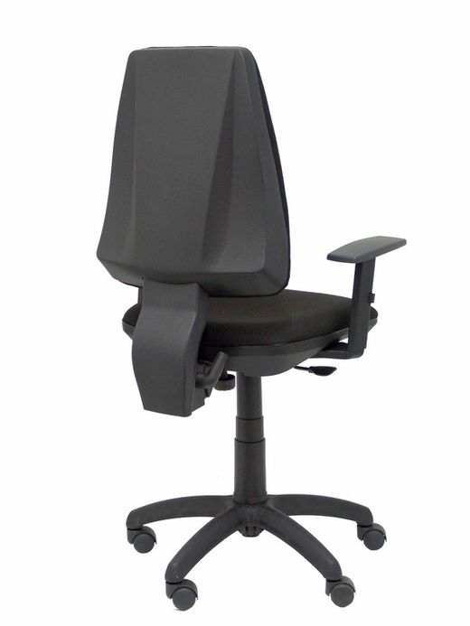Modelo Elche CP - Silla de oficina ergonómica con mecanismo permanente y regulable en altura - Asiento y respaldo tapizados en tejido BALI color negro (BRAZOS REGULABLES EN ALTURA)