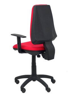 Modelo Elche CP - Silla de oficina ergonómica con mecanismo permanente y regulable en altura - Asiento y respaldo tapizados en tejido BALI color rojo (BRAZOS REGULABLES EN ALTURA)