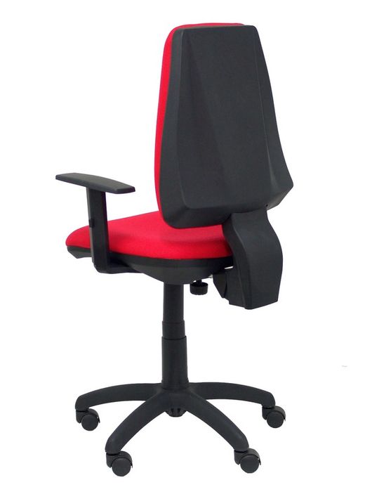 Modelo Elche CP - Silla de oficina ergonómica con mecanismo permanente y regulable en altura - Asiento y respaldo tapizados en tejido BALI color rojo (BRAZOS REGULABLES EN ALTURA)