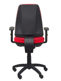Modelo Elche CP - Silla de oficina ergonómica con mecanismo permanente y regulable en altura - Asiento y respaldo tapizados en tejido BALI color rojo (BRAZOS REGULABLES EN ALTURA)
