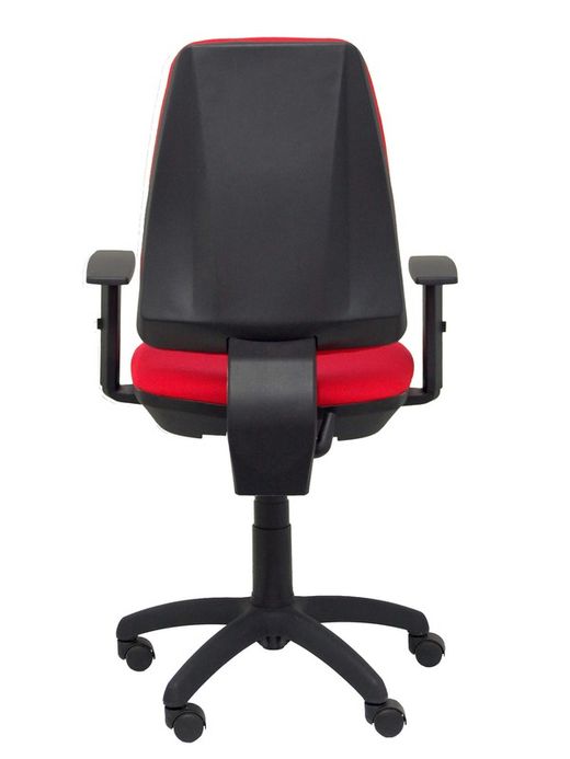 Modelo Elche CP - Silla de oficina ergonómica con mecanismo permanente y regulable en altura - Asiento y respaldo tapizados en tejido BALI color rojo (BRAZOS REGULABLES EN ALTURA)