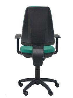 Modelo Elche CP - Silla de oficina ergonómica con mecanismo permanente y regulable en altura - Asiento y respaldo tapizados en tejido BALI color verde esmeralda (BRAZOS REGULABLES EN ALTURA)