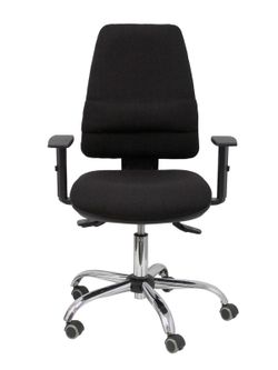 Modelo Elche S 24 horas - Silla de oficina ergonómica con mecanismo asincro y regulable en altura - Asiento y respaldo tapizados en bali color negro - Respaldo con refuerzo lumbar - Brazos regulables - Espuma viscoelástica - (USO INTENSIVO 24 HORAS)