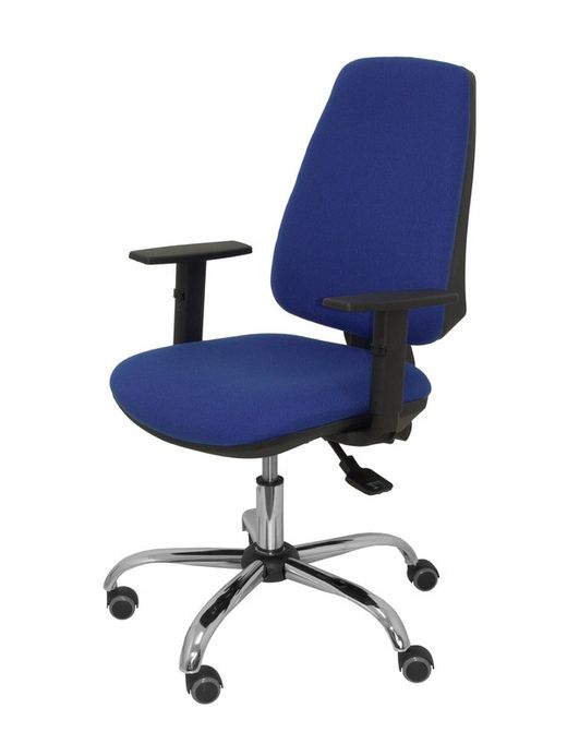 Modelo Elche S 24 horas - Silla de oficina ergonómica con mecanismo asincro y regulable en altura - Asiento y respaldo tapizados en tejido BALI color azul - Brazos regulables - Espuma viscoelástica - (USO INTENSIVO 24 HORAS)