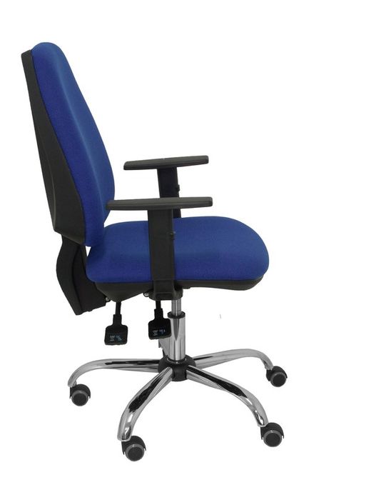Modelo Elche S 24 horas - Silla de oficina ergonómica con mecanismo asincro y regulable en altura - Asiento y respaldo tapizados en tejido BALI color azul - Brazos regulables - Espuma viscoelástica - (USO INTENSIVO 24 HORAS)