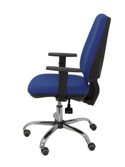 Modelo Elche S 24 horas - Silla de oficina ergonómica con mecanismo asincro y regulable en altura - Asiento y respaldo tapizados en tejido BALI color azul - Brazos regulables - Espuma viscoelástica - (USO INTENSIVO 24 HORAS)