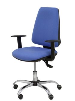 Modelo Elche S 24 horas - Silla de oficina ergonómica con mecanismo asincro y regulable en altura - Asiento y respaldo tapizados en tejido BALI color azul claro - Brazos regulables - Espuma viscoelástica (USO INTENSIVO 24 HORAS)