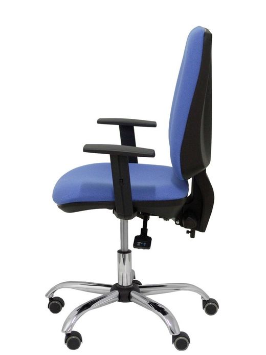 Modelo Elche S 24 horas - Silla de oficina ergonómica con mecanismo asincro y regulable en altura - Asiento y respaldo tapizados en tejido BALI color azul claro - Brazos regulables - Espuma viscoelástica (USO INTENSIVO 24 HORAS)