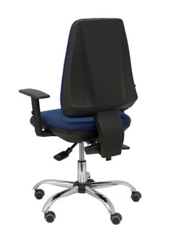 Modelo Elche S 24 horas - Silla de oficina ergonómica con mecanismo asincro y regulable en altura - Asiento y respaldo tapizados en tejido BALI color azul marino - Brazos regulables - Espuma viscoelástica (USO INTENSIVO 24 HORAS)