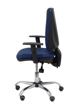 Modelo Elche S 24 horas - Silla de oficina ergonómica con mecanismo asincro y regulable en altura - Asiento y respaldo tapizados en tejido BALI color azul marino - Brazos regulables - Espuma viscoelástica (USO INTENSIVO 24 HORAS)