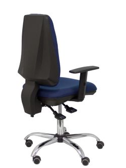 Modelo Elche S 24 horas - Silla de oficina ergonómica con mecanismo asincro y regulable en altura - Asiento y respaldo tapizados en tejido BALI color azul marino - Brazos regulables - Espuma viscoelástica (USO INTENSIVO 24 HORAS)
