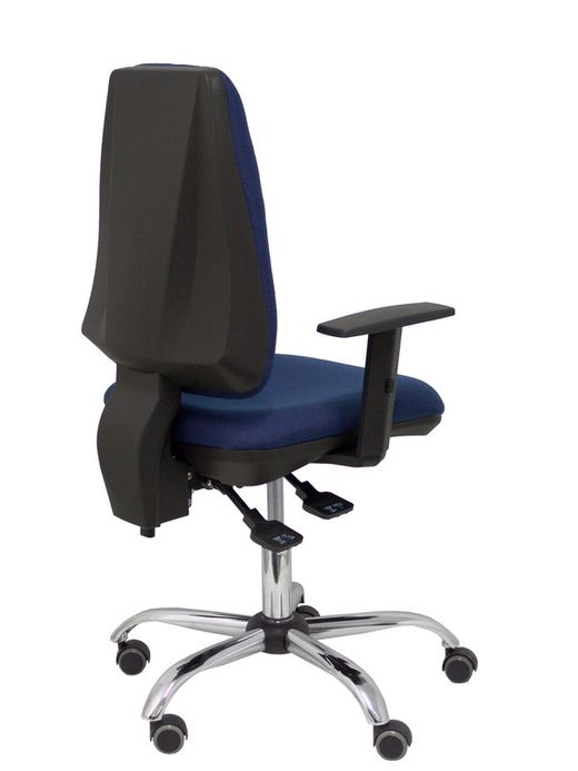 Modelo Elche S 24 horas - Silla de oficina ergonómica con mecanismo asincro y regulable en altura - Asiento y respaldo tapizados en tejido BALI color azul marino - Brazos regulables - Espuma viscoelástica (USO INTENSIVO 24 HORAS)