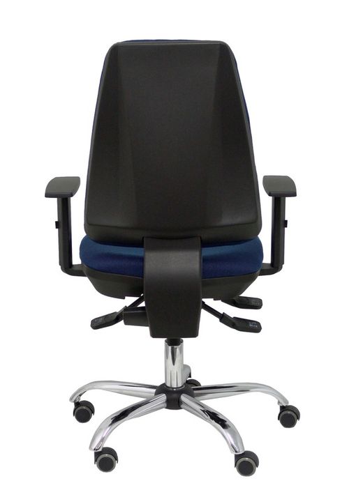 Modelo Elche S 24 horas - Silla de oficina ergonómica con mecanismo asincro y regulable en altura - Asiento y respaldo tapizados en tejido BALI color azul marino - Brazos regulables - Espuma viscoelástica (USO INTENSIVO 24 HORAS)