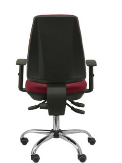 Modelo Elche S 24 horas - Silla de oficina ergonómica con mecanismo asincro y regulable en altura - Asiento y respaldo tapizados en tejido BALI color granate - Brazos regulables - Espuma viscoelástica (USO INTENSIVO 24 HORAS)
