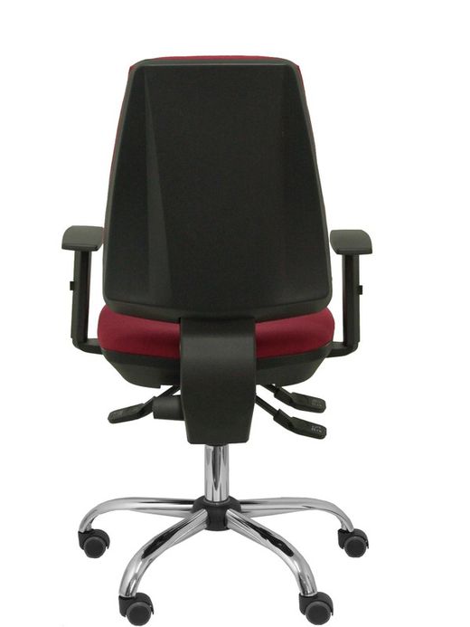 Modelo Elche S 24 horas - Silla de oficina ergonómica con mecanismo asincro y regulable en altura - Asiento y respaldo tapizados en tejido BALI color granate - Brazos regulables - Espuma viscoelástica (USO INTENSIVO 24 HORAS)