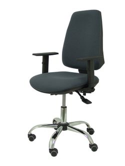 Modelo Elche S 24 horas - Silla de oficina ergonómica con mecanismo asincro y regulable en altura - Asiento y respaldo tapizados en tejido BALI color gris oscuro - Brazos regulables - Espuma viscoelástica - (USO INTENSIVO 24 HORAS)