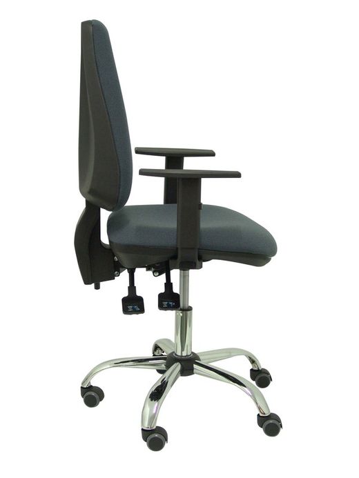 Modelo Elche S 24 horas - Silla de oficina ergonómica con mecanismo asincro y regulable en altura - Asiento y respaldo tapizados en tejido BALI color gris oscuro - Brazos regulables - Espuma viscoelástica - (USO INTENSIVO 24 HORAS)