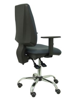 Modelo Elche S 24 horas - Silla de oficina ergonómica con mecanismo asincro y regulable en altura - Asiento y respaldo tapizados en tejido BALI color gris oscuro - Brazos regulables - Espuma viscoelástica - (USO INTENSIVO 24 HORAS)