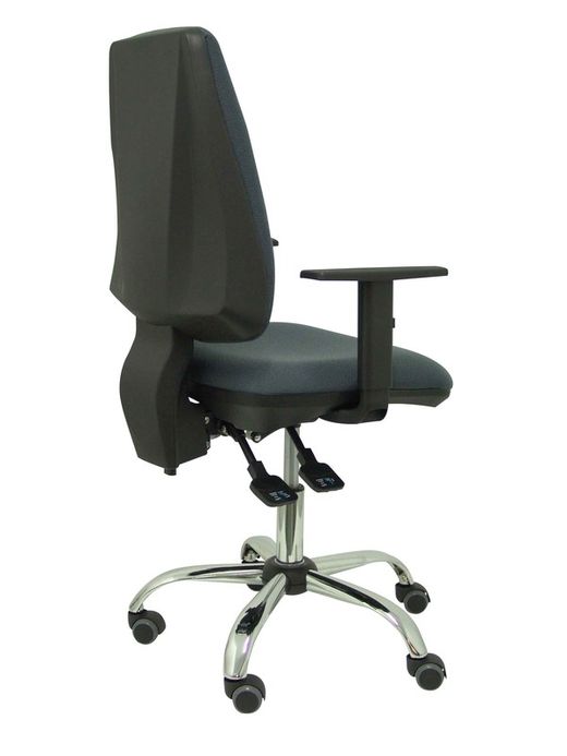 Modelo Elche S 24 horas - Silla de oficina ergonómica con mecanismo asincro y regulable en altura - Asiento y respaldo tapizados en tejido BALI color gris oscuro - Brazos regulables - Espuma viscoelástica - (USO INTENSIVO 24 HORAS)
