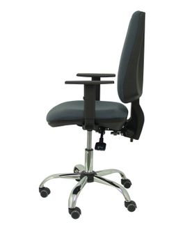 Modelo Elche S 24 horas - Silla de oficina ergonómica con mecanismo asincro y regulable en altura - Asiento y respaldo tapizados en tejido BALI color gris oscuro - Brazos regulables - Espuma viscoelástica - (USO INTENSIVO 24 HORAS)