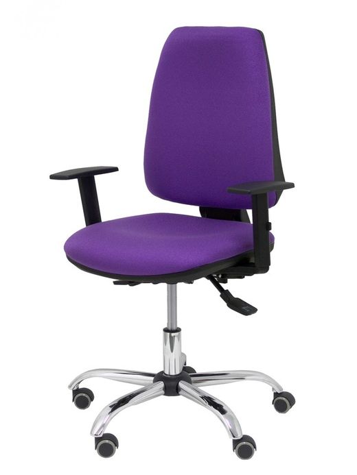 Modelo Elche S 24 horas - Silla de oficina ergonómica con mecanismo asincro y regulable en altura - Asiento y respaldo tapizados en tejido BALI color lila - Brazos regulables - Espuma viscoelástica (USO INTENSIVO 24 HORAS)