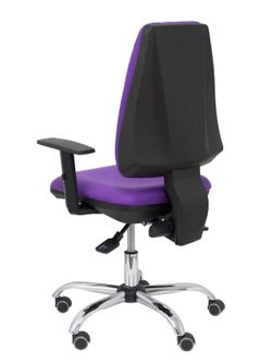 Modelo Elche S 24 horas - Silla de oficina ergonómica con mecanismo asincro y regulable en altura - Asiento y respaldo tapizados en tejido BALI color lila - Brazos regulables - Espuma viscoelástica (USO INTENSIVO 24 HORAS)