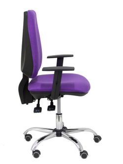 Modelo Elche S 24 horas - Silla de oficina ergonómica con mecanismo asincro y regulable en altura - Asiento y respaldo tapizados en tejido BALI color lila - Brazos regulables - Espuma viscoelástica (USO INTENSIVO 24 HORAS)