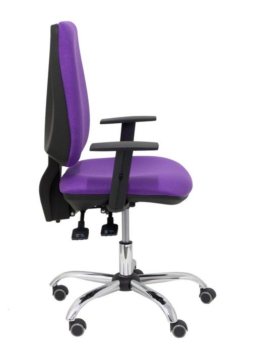 Modelo Elche S 24 horas - Silla de oficina ergonómica con mecanismo asincro y regulable en altura - Asiento y respaldo tapizados en tejido BALI color lila - Brazos regulables - Espuma viscoelástica (USO INTENSIVO 24 HORAS)