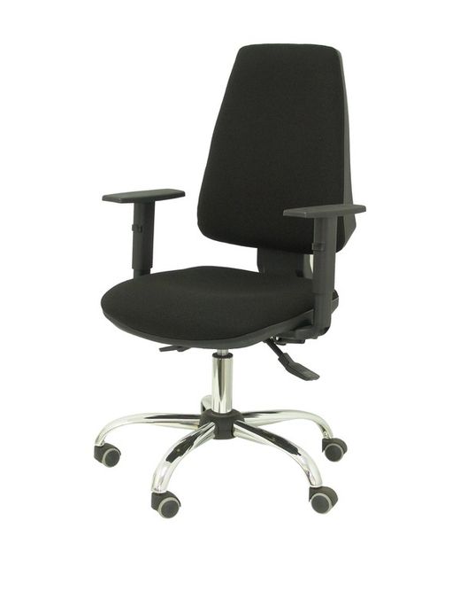 Modelo Elche S 24 horas - Silla de oficina ergonómica con mecanismo asincro y regulable en altura - Asiento y respaldo tapizados en tejido BALI color negro - Brazos regulables - Espuma viscoelástica - (USO INTENSIVO 24 HORAS)