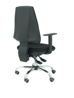Modelo Elche S 24 horas - Silla de oficina ergonómica con mecanismo asincro y regulable en altura - Asiento y respaldo tapizados en tejido BALI color negro - Brazos regulables - Espuma viscoelástica - (USO INTENSIVO 24 HORAS)