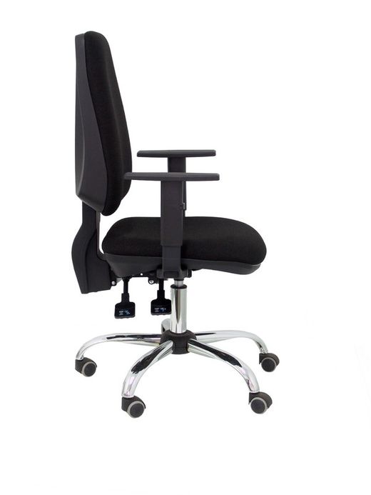 Modelo Elche S 24 horas - Silla de oficina ergonómica con mecanismo asincro y regulable en altura - Asiento y respaldo tapizados en tejido BALI color negro - Brazos regulables - Espuma viscoelástica - (USO INTENSIVO 24 HORAS)