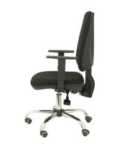 Modelo Elche S 24 horas - Silla de oficina ergonómica con mecanismo asincro y regulable en altura - Asiento y respaldo tapizados en tejido BALI color negro - Brazos regulables - Espuma viscoelástica - (USO INTENSIVO 24 HORAS)