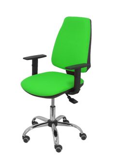 Modelo Elche S 24 horas - Silla de oficina ergonómica con mecanismo asincro y regulable en altura - Asiento y respaldo tapizados en tejido BALI color pistacho - Brazos regulables - Espuma viscoelástica (USO INTENSIVO 24 HORAS)