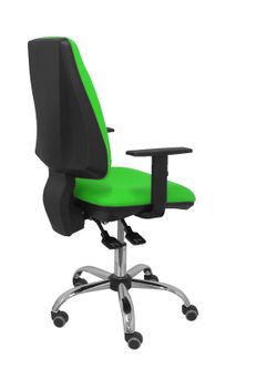 Modelo Elche S 24 horas - Silla de oficina ergonómica con mecanismo asincro y regulable en altura - Asiento y respaldo tapizados en tejido BALI color pistacho - Brazos regulables - Espuma viscoelástica (USO INTENSIVO 24 HORAS)