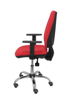 Modelo Elche S 24 horas - Silla de oficina ergonómica con mecanismo asincro y regulable en altura - Asiento y respaldo tapizados en tejido BALI color rojo - Brazos regulables - Espuma viscoelástica - (USO INTENSIVO 24 HORAS)