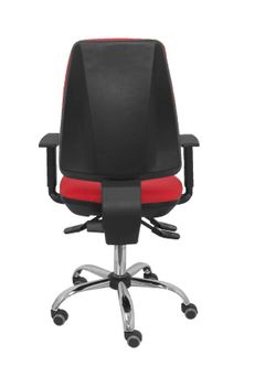 Modelo Elche S 24 horas - Silla de oficina ergonómica con mecanismo asincro y regulable en altura - Asiento y respaldo tapizados en tejido BALI color rojo - Brazos regulables - Espuma viscoelástica - (USO INTENSIVO 24 HORAS)