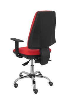 Modelo Elche S 24 horas - Silla de oficina ergonómica con mecanismo asincro y regulable en altura - Asiento y respaldo tapizados en tejido BALI color rojo - Brazos regulables - Espuma viscoelástica - (USO INTENSIVO 24 HORAS)