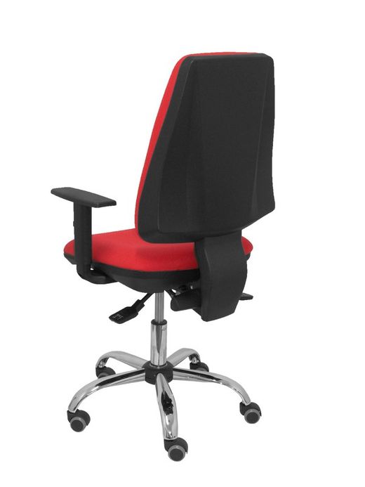 Modelo Elche S 24 horas - Silla de oficina ergonómica con mecanismo asincro y regulable en altura - Asiento y respaldo tapizados en tejido BALI color rojo - Brazos regulables - Espuma viscoelástica - (USO INTENSIVO 24 HORAS)