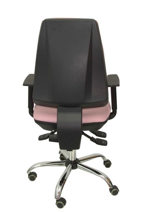 Modelo Elche S 24 horas - Silla de oficina ergonómica con mecanismo asincro y regulable en altura - Asiento y respaldo tapizados en tejido BALI color rosa pálido - Brazos regulables - Espuma viscoelástica - (USO INTENSIVO 24 HORAS)