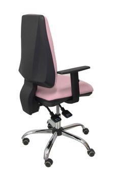 Modelo Elche S 24 horas - Silla de oficina ergonómica con mecanismo asincro y regulable en altura - Asiento y respaldo tapizados en tejido BALI color rosa pálido - Brazos regulables - Espuma viscoelástica - (USO INTENSIVO 24 HORAS)