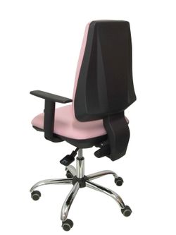 Modelo Elche S 24 horas - Silla de oficina ergonómica con mecanismo asincro y regulable en altura - Asiento y respaldo tapizados en tejido BALI color rosa pálido - Brazos regulables - Espuma viscoelástica - (USO INTENSIVO 24 HORAS)