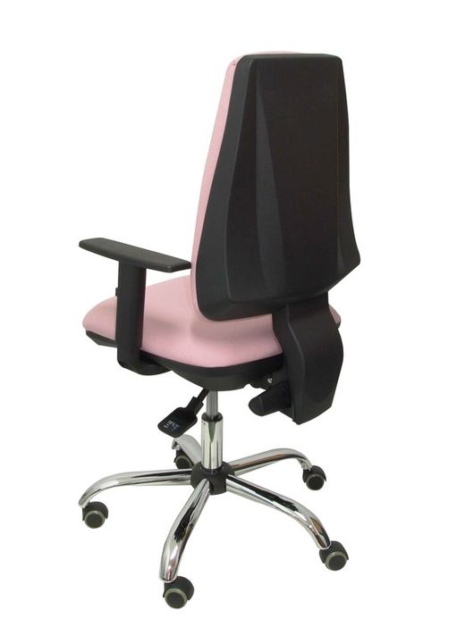 Modelo Elche S 24 horas - Silla de oficina ergonómica con mecanismo asincro y regulable en altura - Asiento y respaldo tapizados en tejido BALI color rosa pálido - Brazos regulables - Espuma viscoelástica - (USO INTENSIVO 24 HORAS)