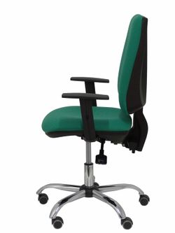 Modelo Elche S 24 horas - Silla de oficina ergonómica con mecanismo asincro y regulable en altura - Asiento y respaldo tapizados en tejido BALI color verde esmeralda - Brazos regulables - Espuma viscoelástica (USO INTENSIVO 24 HORAS)