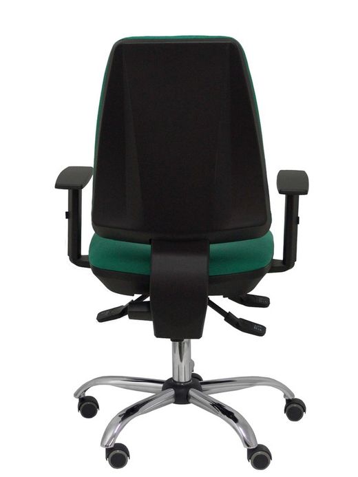 Modelo Elche S 24 horas - Silla de oficina ergonómica con mecanismo asincro y regulable en altura - Asiento y respaldo tapizados en tejido BALI color verde esmeralda - Brazos regulables - Espuma viscoelástica (USO INTENSIVO 24 HORAS)