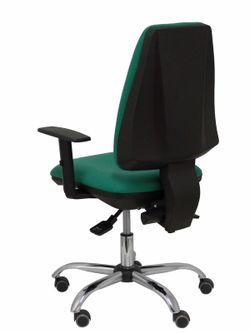 Modelo Elche S 24 horas - Silla de oficina ergonómica con mecanismo asincro y regulable en altura - Asiento y respaldo tapizados en tejido BALI color verde esmeralda - Brazos regulables - Espuma viscoelástica (USO INTENSIVO 24 HORAS)
