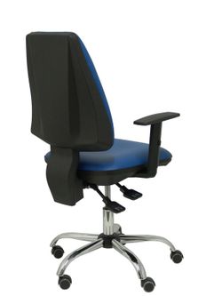 Modelo Elche S 24 horas - Silla de oficina ergonómica con mecanismo asincro y regulable en altura - Asiento y respaldo tapizados en tejido similpiel color azul - Brazos regulables - Espuma viscoelástica - (USO INTENSIVO 24 HORAS)