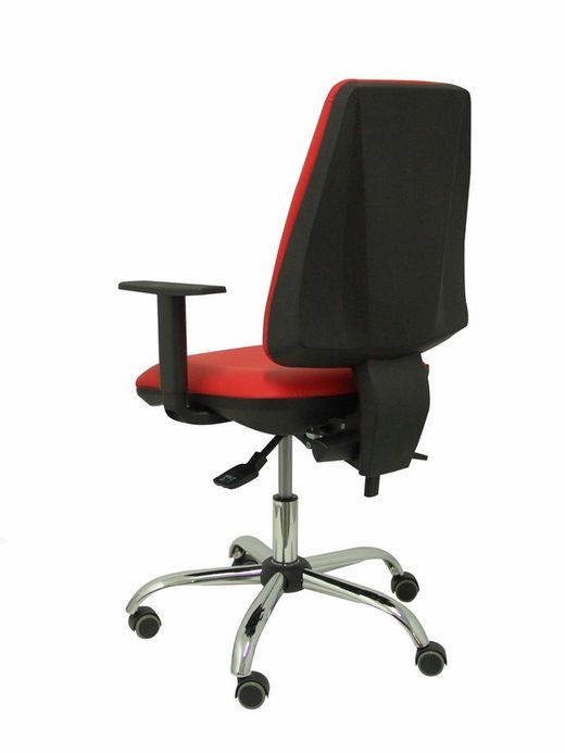 Modelo Elche S 24 horas - Silla de oficina ergonómica con mecanismo asincro y regulable en altura - Asiento y respaldo tapizados en tejido similpiel color rojo - Brazos regulables - Espuma viscoelástica - (USO INTENSIVO 24 HORAS)