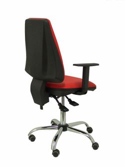Modelo Elche S 24 horas - Silla de oficina ergonómica con mecanismo asincro y regulable en altura - Asiento y respaldo tapizados en tejido similpiel color rojo - Brazos regulables - Espuma viscoelástica - (USO INTENSIVO 24 HORAS)