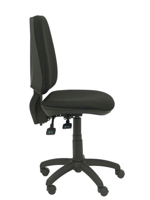 Modelo Elche S - Silla de oficina ergonómica con mecanismo asincro, regulable en altura y ruedas de nailon - Asiento y respaldo tapizados en tejido BALI color negro