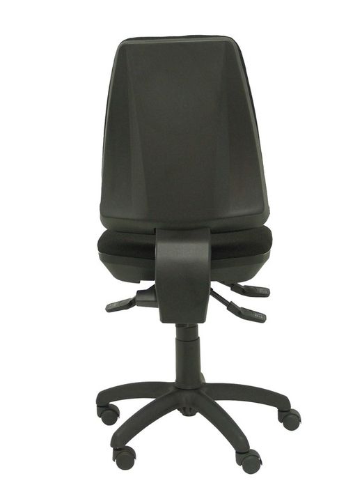Modelo Elche S - Silla de oficina ergonómica con mecanismo asincro, regulable en altura y ruedas de nailon - Asiento y respaldo tapizados en tejido BALI color negro